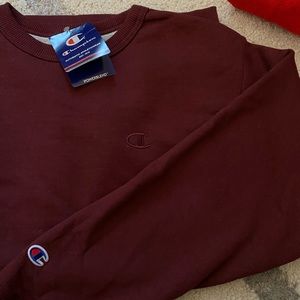 burgundy champ. crewneck sweatshirt